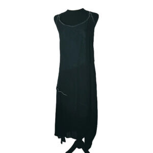𝅺NWT Animale Ladies Black Dress Rag 8082 100% Viscose sz 14 Formal/Sundress